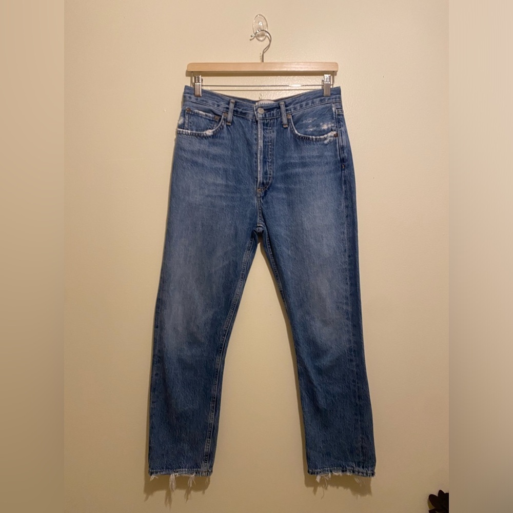 Agolde RILEY Distressed Blue Jeans. Size 28